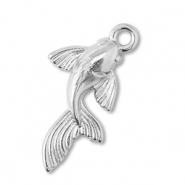 Breloques en m&eacute;tal DQ poisson Argent&eacute; antique (sans nickel)