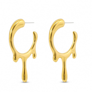 Appr&ecirc;ts en m&eacute;tal DQ boucles d'oreilles Dor&eacute; (sans nickel)