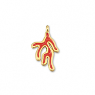 Breloques en m&eacute;tal DQ corail Rouge-Dor&eacute; (sans nickel)