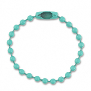 Appr&ecirc;ts color&eacute;s cha&icirc;ne &agrave; billes avec fermoir Vert turquoise