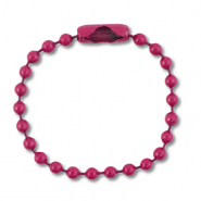 Appr&ecirc;ts color&eacute;s cha&icirc;ne &agrave; billes avec fermoir Violet magenta