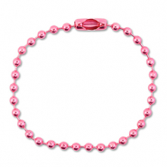 Appr&ecirc;ts color&eacute;s cha&icirc;ne &agrave; billes avec fermoir Rose brillant