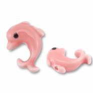 Perles en c&eacute;ramique dauphin Rose corail