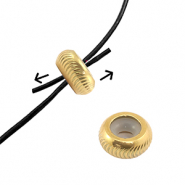 Appr&ecirc;ts en acier Inox perles stoppeur avec motif 7mm Dor&eacute;