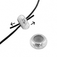 Appr&ecirc;ts en acier Inox perles stoppeur avec motif 9mm Argent&eacute;