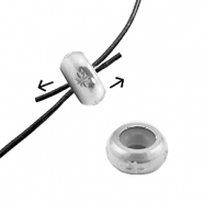 Appr&ecirc;ts en acier Inox perles stoppeur avec motif  8mmArgent&eacute;