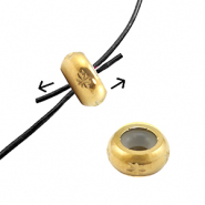 Appr&ecirc;ts en acier Inox perles stoppeur avec motif  7mmDor&eacute;