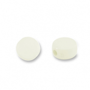 Perles acryliques disque Blanc cass&eacute;