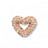 Perles acryliques avec strass c&oelig;ur P&ecirc;che