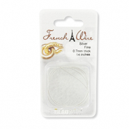 Beadsmith French wire fine 0.7mm Argent&eacute;