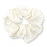 Elastique pour cheveux chouchou soyeux Blanc cass&eacute;