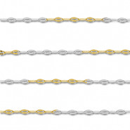 Appr&ecirc;ts en acier Inox cha&icirc;ne maille jaseron maille for&ccedil;at Dor&eacute;-argent&eacute;
