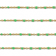 Appr&ecirc;ts en acier Inox cha&icirc;ne maille jaseron 1mm Dor&eacute;-vert