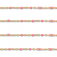 Appr&ecirc;ts en acier Inox cha&icirc;ne maille jaseron 1mm Dor&eacute;-rose