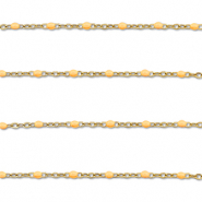 Appr&ecirc;ts en acier Inox cha&icirc;ne maille jaseron 1mm Dor&eacute;-orange p&ecirc;che