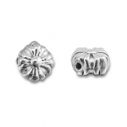 Perles en acier Inox fleur Argent&eacute;