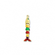 Breloques en laiton Eco-brass&reg; poisson Dor&eacute;-multicolore
