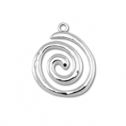 Breloques en acier Inox spirale Argent&eacute;