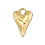 Breloques en acier Inox coeur Dor&eacute;