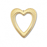 Breloques en acier Inox coeur Dor&eacute;