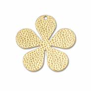 Breloques en acier Inox fleur Dor&eacute;
