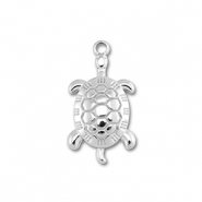 Breloques en acier Inox tortue Argent&eacute;