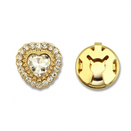 Cache-boutons en laiton Eco-brass&reg; zirconium c&oelig;ur Dor&eacute;-cristal