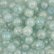 Perles en verre avec pailletes 6 mm Gris verd&acirc;tre-dor&eacute;