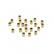 Perles en acier Inox perles &agrave; &eacute;craser tubes 2mm Dor&eacute;