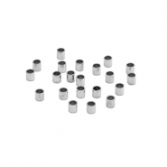 Perles en acier Inox perles &agrave; &eacute;craser tubes 2mm Argent&eacute;