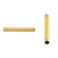 Perles en acier Inox tubes 12mm Dor&eacute;
