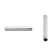 Perles en acier Inox tubes 9mm Argent&eacute;