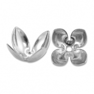 Appr&ecirc;ts en acier Inox coupelle pour perles fleur Argent&eacute;