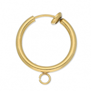 Appr&ecirc;ts en acier Inox clip boucles d'oreilles cr&eacute;oles avec anneau 18mm Dor&eacute;
