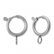 Appr&ecirc;ts en acier Inox fermoir bou&eacute;e 16mm Argent&eacute;
