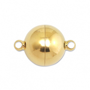 Appr&ecirc;ts en acier Inox fermoir aimant&eacute; balle 16mm Dor&eacute;