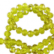Perles &agrave; facettes 3x2mm disque Heishi Vert lime fonc&eacute;