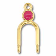 Breloques en m&eacute;tal DQ connecteur Dor&eacute; (sans nickel)-magenta