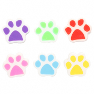 Perles en polym&egrave;re patte de chien Blanc-multicolore