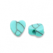 Pierres naturelles perles Turquoise c&oelig;ur Turquoise