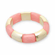 Bracelets en r&eacute;sine Dor&eacute;-rose