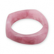 Bracelets jonc en r&eacute;sine Rose mauve