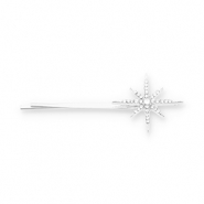 Accessoires pour cheveux epingle &agrave; cheveux &eacute;toile avec strass Argent&eacute;-transparent