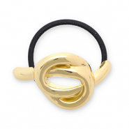 Accessoires pour cheveux &eacute;lastique &agrave; cheveux avec m&eacute;tal n&oelig;ud Dor&eacute;-noir