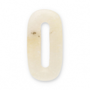 Pierres naturelles pendentifs Agate ovale Blanc cass&eacute;