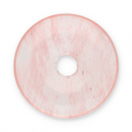 Pierres naturelles pendentifs Agate donut 16mm Rose-transparent