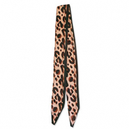 Bandana foulard avec imprim&eacute; l&eacute;opard Marron clair-marron-noir