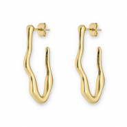 Boucles d'oreilles / puces en acier Inox irr&eacute;gulier Dor&eacute;