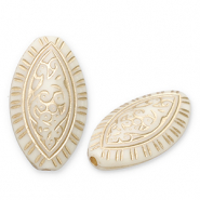 Perles acryliques Blanc cass&eacute;-dor&eacute;