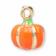 Breloques en m&eacute;tal citrouille Orange-dor&eacute;